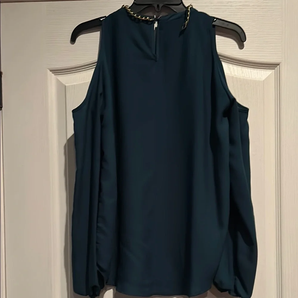Wishful Park Teal Blouse with Chain Detail - Picture 3 of 6